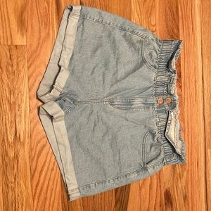 Garage paper bag denim shorts